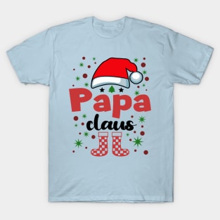 Christmas Papa Family Husband Santa Hat T-Shirt